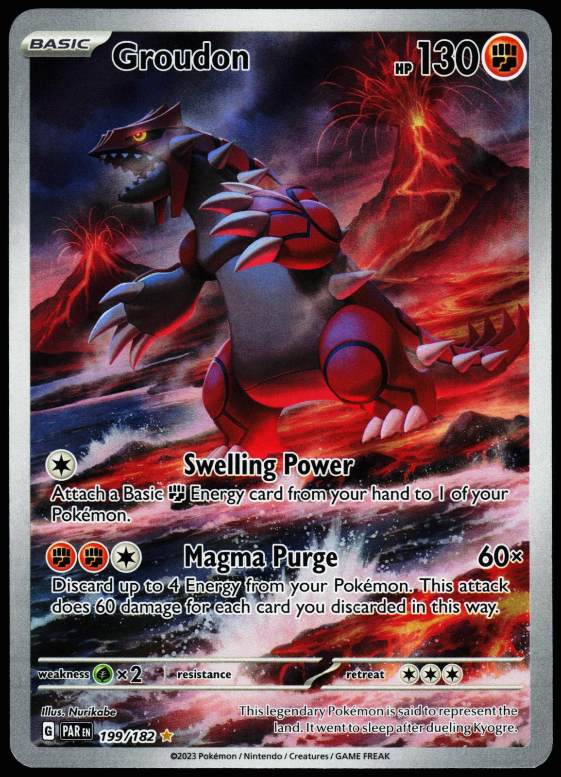 Groudon 199/182 Illustration Rare Paradox Rift Pokemon Near Mint