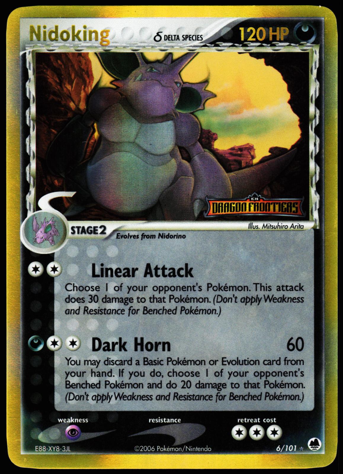 Nidoking 6/101 Holo Rare Dragon Frontiers Pokemon Reverse Holo Near Mint